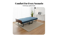 Space Saving Foldable Guest Bed Easy Storage Folding Bed with Mattress Comfortable Single Folding Cot Supportive for Guests, Adults, Hotel, Home, Office