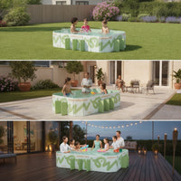 No-Inflation Rectangular Frame Pool Easy-Setup Rectangular Pool Portable Puncture-Resistant for Backyard