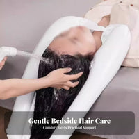 Lying down Hair Washing Pillow No Bending Required Inflatable Hair Washing Basin Easy to Inflate Bedside Shampoo Basin for Elderly, Seniors, Hospital