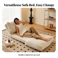 2-in-1 Design Foldable Floor Sofa Bed Minimalist design Adjustable Floor Lounger Space-Saving Lounge Chair Thickly Padded for Apartment Dwellers, Students, Young Adults, Bedroom, Balcony, Dorm Room, paleice