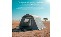 Easy to Clean Family Cabin Tent upf50 Sun Protection Portable Cabin Tent Spacious Outdoor Shelter Large for Camping
