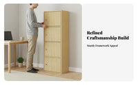 Minimalist design 5-Tier Cabinet with Doors Modern Design Multi-Shelf Cabinet with Doors Enclosed Shelving Floor Cupboard Large Capacity for Organizers, Office Workers, Bedroom, Study Room, Kitchen, Bathroom