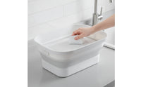 Laundry Basket with Washboard Space-Saving Collapsible Laundry Basket Foldable Wash Basin 2-in-1 Long-Lasting for Renters