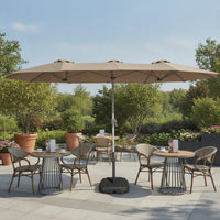 Three-Three-Section Sun Umbrella Extra-Wide Double-Sided Patio Umbrella Large Outdoor Parasol for Homeowners, Business Owners, Backyard, Terrace