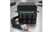 Relay Box with Pre-Wired Harness Heavy Duty Automotive Relay Fuse Box Hassle-Effortless Neat for DIY Mechanics, Engine Bay