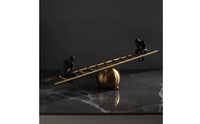 Balance Sculpture with Figurines Sophisticated Ladder Balance Statue Sleek Ladder Statue for TV Stand