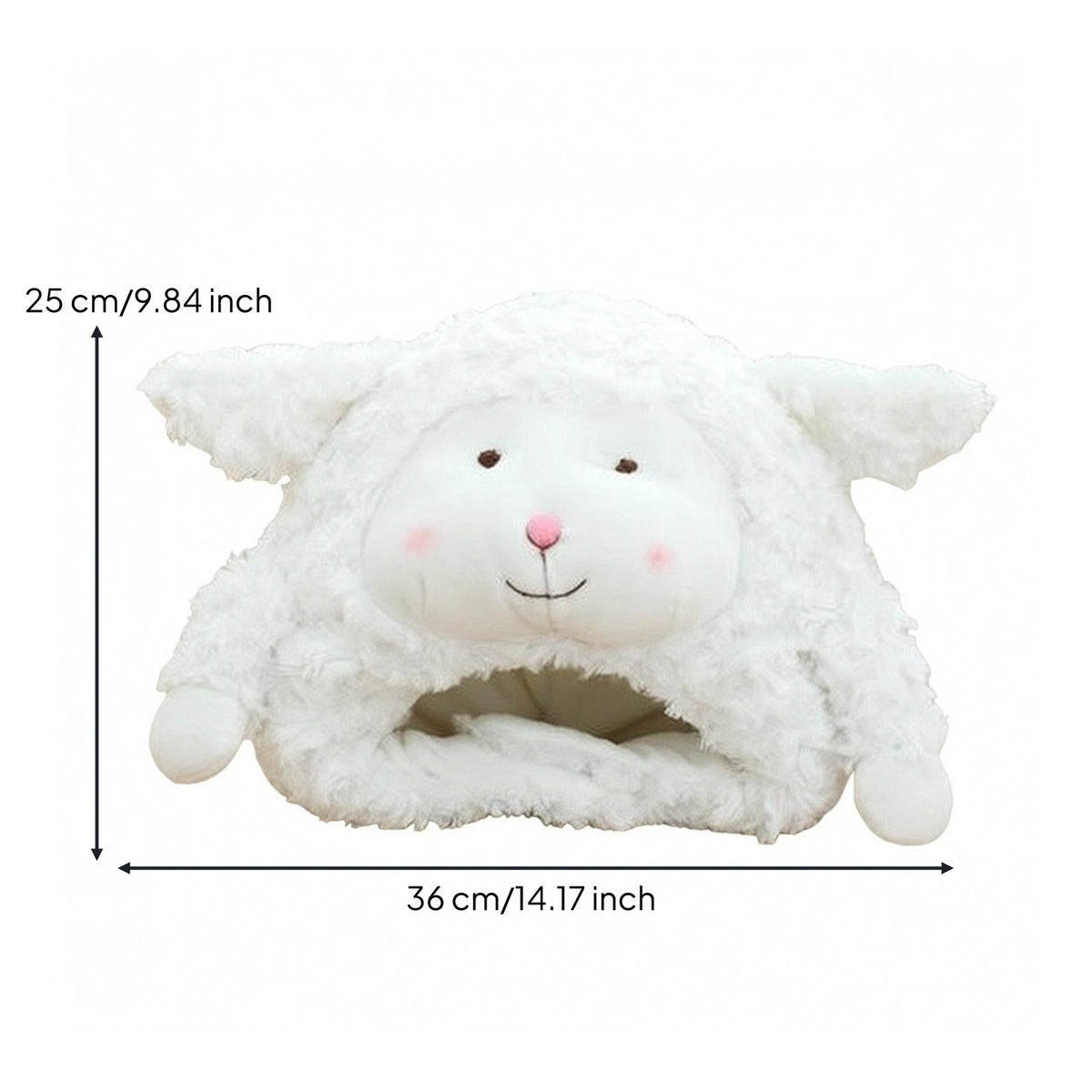Soft Sheep Head Cover Photo Prop Lamb Ear Headband White