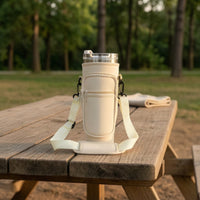Insulated 40oz Tumbler Pouch Cushioned Protection Neoprene Cup Carrier with Strap Hands-Unrestricted Design for Commuters, Outdoor, Walking
