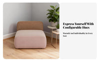 utilitarian design Tofu Block Sofa adaptable Combination sectional Couch Two-Tone Color Seating Furniture Lowsilhouette for Interior Designers, Apartment Dwellers, open-concept space Space, Reception Area, Living Room, Basement