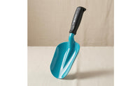 Turquoise-Blue Garden Hand Shovel Black Handle Anti-Slip Garden Shovel Rounded Rim Soil Scoop Trowel Handheld