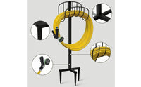 Garden Hose Stand Metal Freestanding Hose Rack Organizer Outdoor Heavy Duty for Gardeners, Yard, Patio