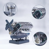 V8 Engine Model Kit Desktop Mini V8 Engine Kit STEM for Classroom, Adults, Teens
