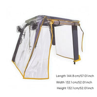Fitted Transparent Cab Enclosure Cover Multi-Panel Yellow Edged Cab Cover