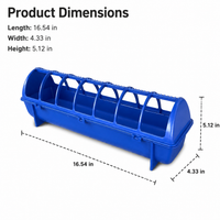 Blue Flip-Top Chicken Feeder, Anti Spill Poultry Feeder with Lid, Easy Clean Chick Feeder for Hens Backyard Feeder