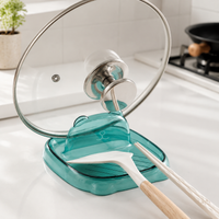 Lid holder, kitchen utensil holder & lid organizer, rectangular, PET, 17x15x7cm, for lids and spoons, splash-proof