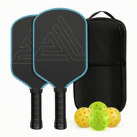 2 Pieces Pickleball Paddle Set with Bag and Balls Carbon Fiber for Practice