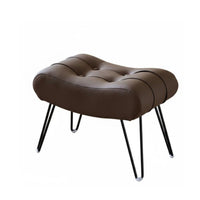 Light Luxury Aesthetic Tufted fluffyShaped Stool Multi-Purpose Arched Ribbed Ottoman Comfortable Seating Footrest Modern Design for Homeowners, Interior Designers, Students, Living Room, Entryway, Bedroom