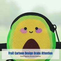 Cartoon Fruit Pet Waste Bag Holder, Portable Pouch with Fastener, Multifunctional Storage, Avocado, Watermelon, Coin Purse
