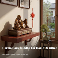 Grand Opening Gift Chinese Wealth Buddha Ornament Long-Lasting Laughing Buddha Figurine Easy to Clean Golden Maitreya Figurine Long-Lasting Color for Business Owners, Spiritual Seekers, Living Room, Shop, Entryway, Home Altar