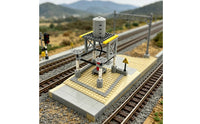 Tan Baseplate Fuel Loading Scene Cylindrical Tank Brick-Built Fuel Scene Gray Platform