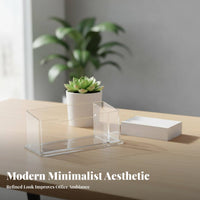 Business Card Holder Transparent Organizer Polished Edges for Office Desktop