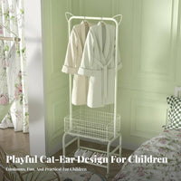 Floor-Standing kids' Dress-up Station Multi-Functional House-Frame Clothes Cute Design Clothing Rack Kid-Sized for Toddlers, Parents, Bedroom, Playroom, Nursery, Entrymanner