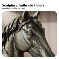 Nordic Design Horse Head Statue Great Gift Idea Horse Head Bust Realistic Details for Living Room, Bookshelf, Desktop