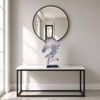Horse-Head Sculpture Solid Base Horse Head Sculpture Transparent Home Decor