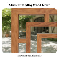 Weather Resistant Faux Wood Grain Vine Trellis Stable Structure Courtyard Pergola Frame Heavy Duty Aluminum Pergola Lattice Side Panels for Homeowners, Property Managers, Event Planners, Backyard, Wedding Ceremony, Pathway, Carport