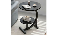 Two-levelTier Side Table Space-Saving Two-Tier End Table Compact Nightstand for Living Room, Bedroom
