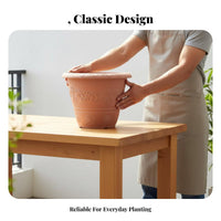 Thickened Plant Pot Large Decorative Planter Versatile Embossed Pot for Balcony, Garden, Outdoor