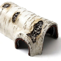 Woodgrain Aquarium Cave, Fish Aquarium Decorations for Gecko and Reptile, Double-Entrance Aesthetic Decor and Resin Fish Aquarium Ornaments Hideaway