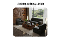 Chinese Design Reception Sofa Set Professional Look 3 Seater Office Sofa Sturdy Frame Executive Office Lounge Set for Executives, Adults, Waiting Room