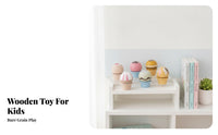Compact Wooden Ice Cream Cake Toy Sturdy Maple Wood Cake Toy Fine Motor Skills Wooden Dessert Playset Smooth Edges for Early Learning