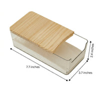 Transparent Acrylic Hamster Sand Bath with Sliding Lid, 2-Piece Hamster Sand Container for Small Animals, Easy to Clean Desktop Digging Box