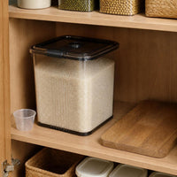 Airtight Food Storage Container for Rice and Flour, Moisture-proof, Insect-proof, Transparent, 15kg Capacity
