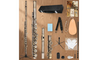 16-Hole Flute Bronze Closed-Hole Flute Split Key Mechanism Mechanism Woodwind for Beginners, Students, Training Lessons, Performance
