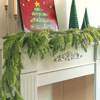 Artificial Pine Cypress Christmas Garland PE Vine with Pine Needles for Door Hanging