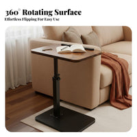 MovableShaped End Table Moveable C-Shaped Adjustable Stand Multi-Functional Home Furniture Space-Saving for Apartment Dwellers, Students, Distant Workers, Living Room, Bedroom, Next to Couch, Small Areas