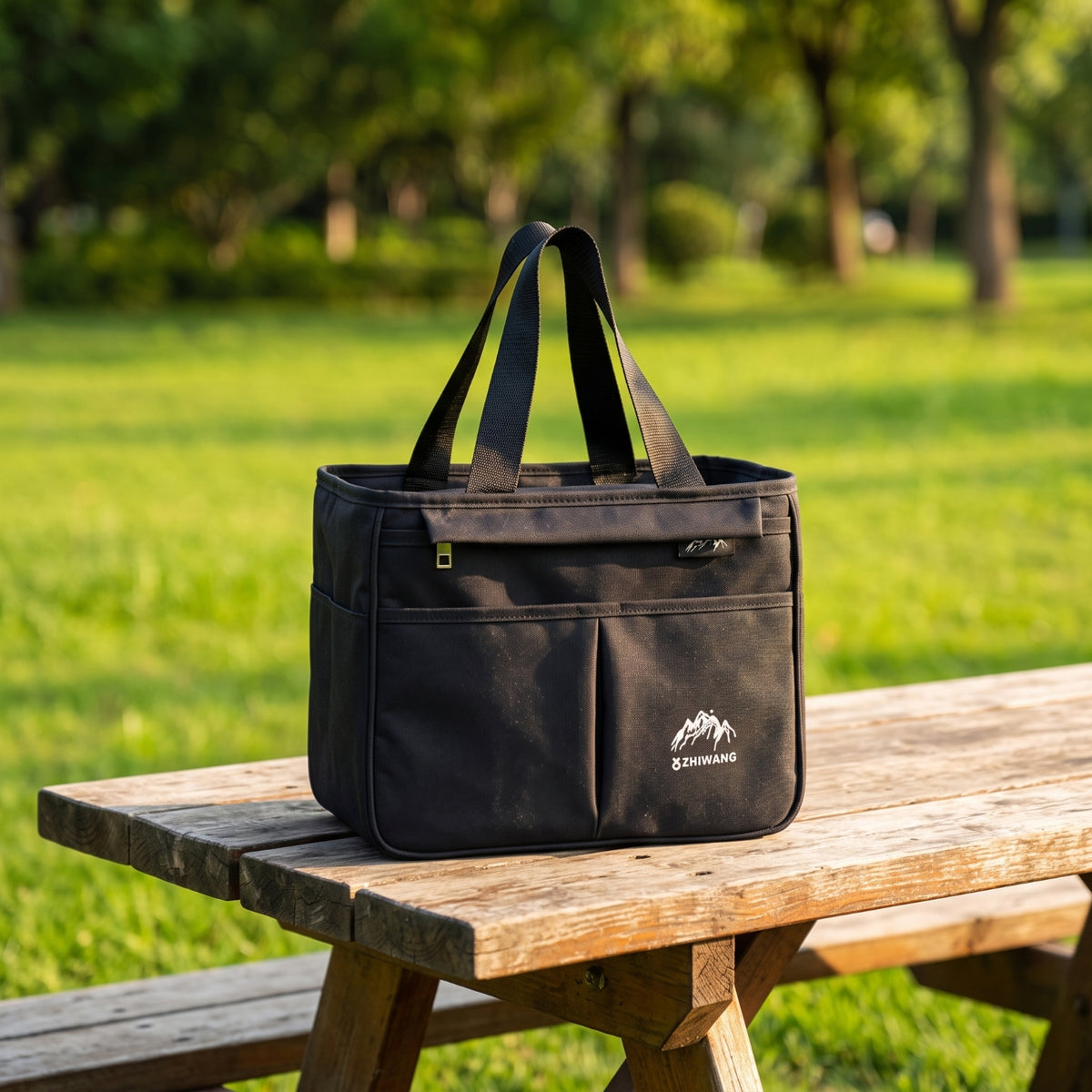Insulated Meal Bag Portable Lunch Tote with Front Pocket for Office, Picnic, Camping