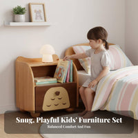 Child-Safe Rounded Corners Multi-Tier Storage Stand Safety Design Owl-Themed End Table Sturdy Frame kids' Furniture Easy Assembly for Children, Toddlers, Parents, Bedroom, Nursery, Small Areas