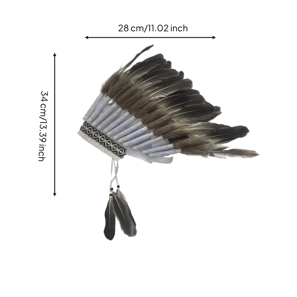 Feathered Feather Headdress Layered Headdress with Feathers Woven Feather Headpiece Geometric for Cosplayers, Performers, Cosplay, Stage Performance, Photography