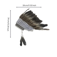 Feathered Feather Headdress Layered Headdress with Feathers Woven Feather Headpiece Geometric for Cosplayers, Performers, Cosplay, Stage Performance, Photography