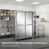 Large Capacity Sliding Door Food Cabinet Anti-Rust Stainless Steel Storage Cabinet Commercial Kitchen Cupboard Heavy Duty for Restaurant Professionals, Caterers, Business Owners, Hotel, Cafeteria, Warehouse
