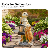 Meerkat Solar Lamp Auto On/deactivate Solar Powered Meerkat Figure Garden Creature Lantern Weatherproof Outdoor Decoration