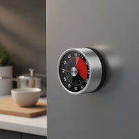 Mechanical Kitchen Timer No Required Round Mechanical Kitchen Timer Easy to Read Timekeeping Device for Home Cooks, Chefs