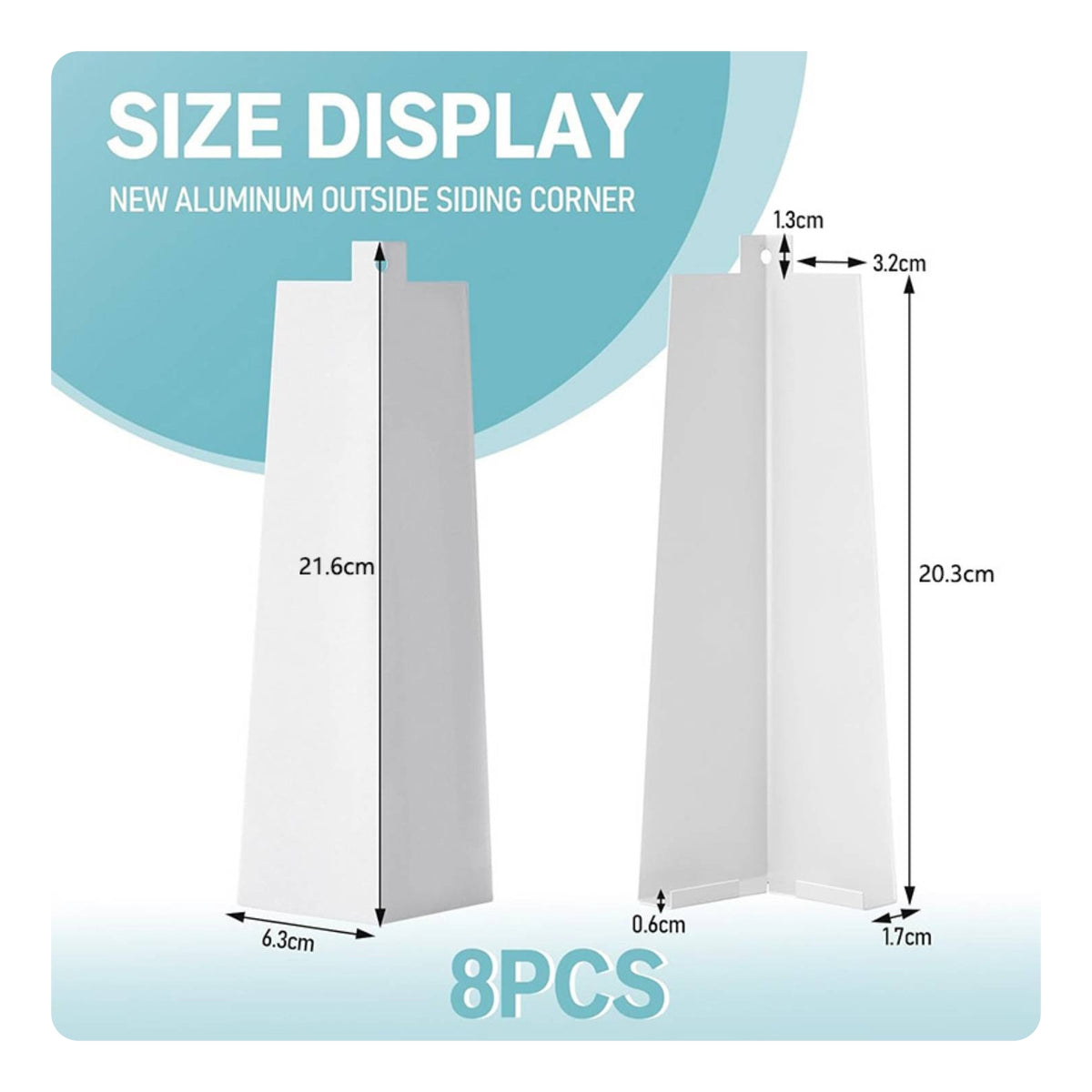 8 Pieces Aluminum Corner Corners with Nails Tapered Siding Corner Corners Hassle Hardware for Homeowners