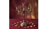 5-Arm Candelabra Ornate 5 Arm Candelabra Weighted Candle Holder Centerpiece for Event Planners, Brides, Wedding, Dining Table, Mantel