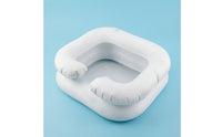 Inflatable Shampoo Basin with Hose Cushioned Inflatable Hair Washing Basin with Pillow Easy-to-Wipe Shampoo Bowl for Home Care