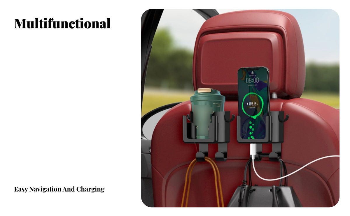 Car Headrest Drink Holder Foldable Holders Car Ph Single and Drink Holder Backseat Ph Single Mount Hook Strong Load-Bearing